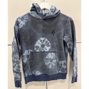 Volcom Hoodie Youth small 6/7 Blue Tie Dye Pullover Sweatshirt Hoodie pullover